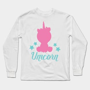 Unicorn, Unicorn Silhouette, Cute Unicorn, Stars Long Sleeve T-Shirt